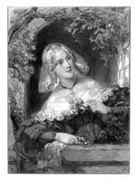 vrouw in een venster, Johannes de merrie, na nicolaas pieneman, 1839 foto