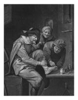 Mens bindt omhoog een man's tenen, anoniem, 1680 - 1713 foto