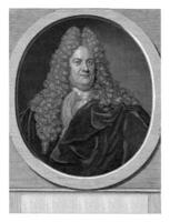 portret van Bernard nieuwentijt, pieter busje gunst, na dirk valkenburg, 1674 - 1731 foto