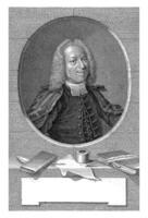 portret van Johann Lorenzo von Mosheim, Jakob houbraken foto