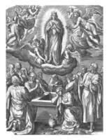 veronderstelling van Maria, hans collaert i, na crispijn busje hol broek, 1576 foto