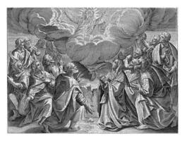 hemelvaart van Christus, jan collaert ik, na maerten de vos, 1597 foto