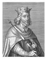 portret van koning ferdinand ik van Portugal, cornelis Galle i, in of na 1621 foto