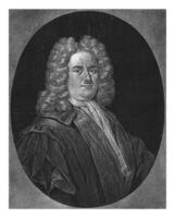 portret van christen thomas, professor Bij hallo, pieter schenk i, na Samuel blaettner i, 1705 foto