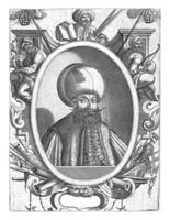 portret van sultan mehmet, dominicus klanten, na georg wickgram, 1579 - 1615 foto