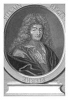 portret van pierre-silvain register, pieter busje gunst, 1659 - 1731 foto