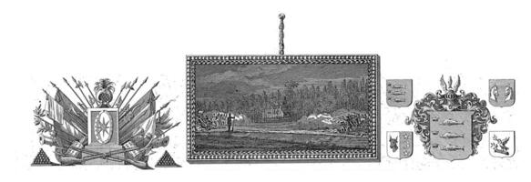 gedenkteken afdrukken in geheugen van c. g. visscher, leonard jozef veerboot, 1787 foto