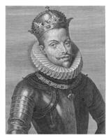 portret van koning philip iii van Spanje, net zo koning van Portugal, cornelis Galle i, in of na 1621 foto