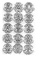 vijftien brief monogrammen fgl-frl, daniël de lafeuille, c. 1690 - c. 1691 foto