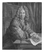 portret van Bernard picart, nicolaas verkolje, na jean-marc vriendelijker, 1714 foto