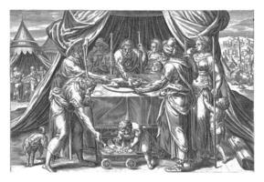 viering van Pascha in de beloofd land, schaden jansz muller, na gerard busje groeningen, 1579 - 1585 foto