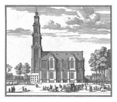 visie van de westerkerk in Amsterdam, pieter hendricksz. schut, 1662 - 1720 foto