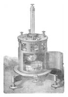 Dhr. mascotte electrometer symmetrisch, gebouwd door Dhr. timmerman, wijnoogst gravure. foto