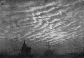 altocumulus, wijnoogst gravure. foto