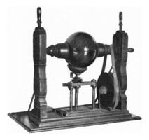 elektrisch machine van de achttiende eeuw, wijnoogst gravure. foto