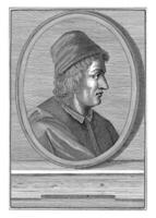 portret van songwriter Giovanni battista dell'ottonaio, monogrammist Mac, 1750 foto