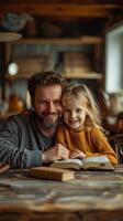 ai gegenereerd huis gebaseerd vasten reflectie met familie, Bijbel en kruis Aan Scherm foto