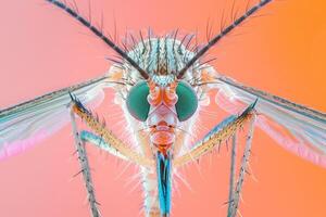 ai gegenereerd generatief ai, dichtbij omhoog foto van mug insect, macro fotografie, super detail