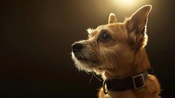 ai gegenereerd hond met een hond halsband professioneel fotografie foto