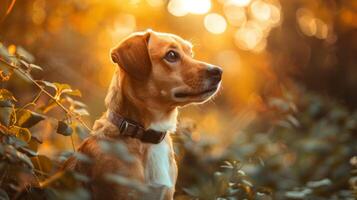 ai gegenereerd hond met een hond halsband professioneel fotografie foto