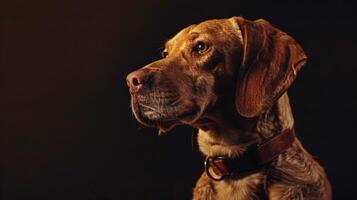 ai gegenereerd hond met een hond halsband professioneel fotografie foto