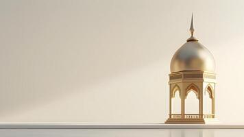 ai gegenereerd Islamitisch Ramadan kareem achtergrond met kopiëren ruimte Oppervlakte. 3d Arabisch lantaarn foto
