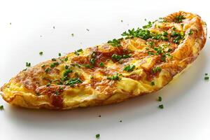 ai gegenereerd omelet geïsoleerd Aan wit achtergrond foto