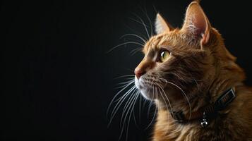 ai gegenereerd kat met een kat halsband professioneel fotografie foto