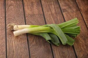 natuurlijk rauw biologisch groen prei foto