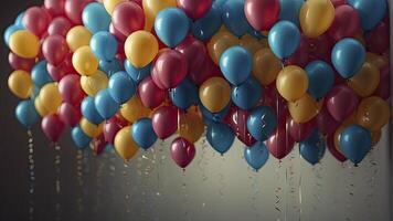 ai gegenereerd kleurrijk ballonnen in de lucht, kleurrijk ballonnen achtergrond, gekleurde ballon behang, gelukkig achtergrond foto