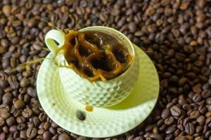 koffie bonen textuur, koffie bonen achtergrond, koffie achtergrond foto