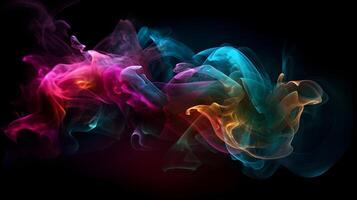 ai gegenereerd abstract kleuren rook net zo behang. gemaakt met generatief ai foto