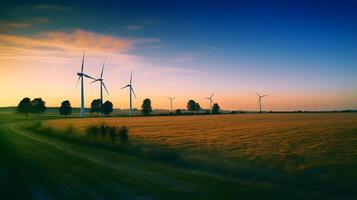 ai gegenereerd Kasjoebisch wind boerderij een duurzame bron van energie. gemaakt met generatief ai foto