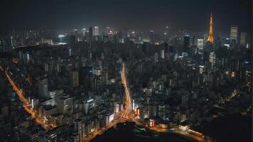 ai gegenereerd tokyo stad in de nacht, straat Bij nacht, nacht tafereel, stad in de nacht foto