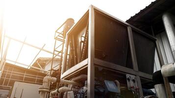 industrieel automatisering lucht gekoeld water koeler eenheid voor levering water koud. foto
