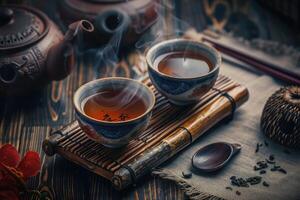 ai gegenereerd thee van traditioneel Chinese geneeskunde foto