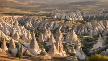 ai gegenereerd de rots formaties van Cappadocië, kalkoen foto