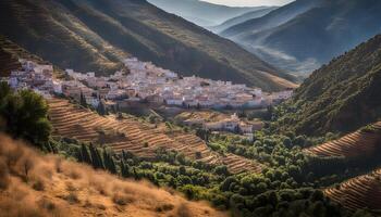 ai gegenereerd de dorp van almeria, Spanje foto