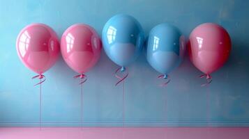 ai gegenereerd een minimalistische tafereel met een ballon thema, met een schoon kader en drijvend ballonnen foto