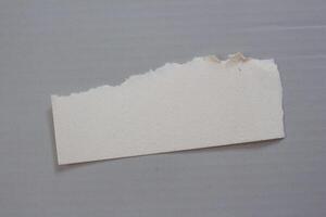 geïsoleerd gescheurd papier deel. gescheurd blanco papier met randen. foto