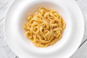 deel van taglitelle pasta foto