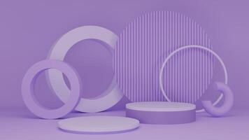 3d renderen abstract Purper achtergrond met podium foto