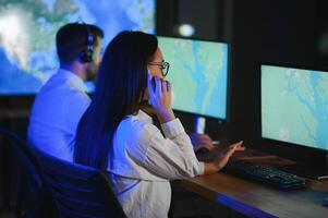 verzending ondersteuning centra voor vracht vervoer. logistiek en navigatie van lading levering foto