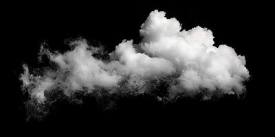 ai gegenereerd rook wolk geïsoleerd Aan zwart achtergrond foto