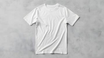 ai gegenereerd een blanco wit t-shirt Aan een mannequin voor uw inscriptie. ai gegenereerd foto