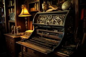 ai gegenereerd antiek oud schrijfmachine. genereren ai foto