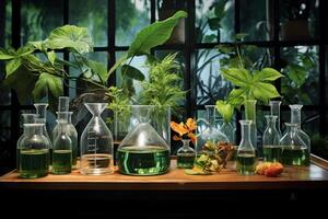 ai gegenereerd laboratorium biologie planten wetenschap. genereren ai foto