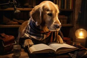 ai gegenereerd intelligent retriever lezing boek. genereren ai foto