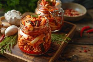 ai gegenereerd Aziatisch keuken. Koreaans kimchi. voedsel foto