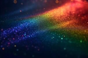 ai gegenereerd spectrum sparkles met een briljant regenboog foto